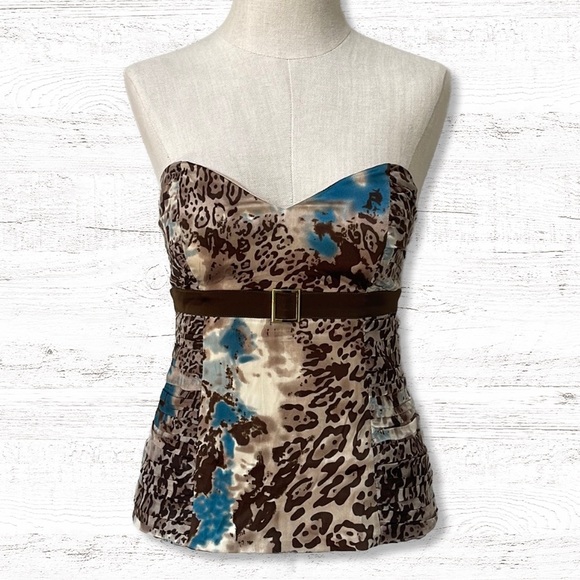 Arden B Tops - { Arden B } - Zippered Silk Bustier Top